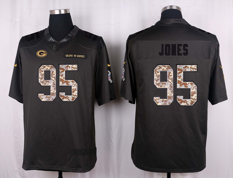 Nike Packers 95 Datone Jones Anthracite Salute to Service Limited Jersey