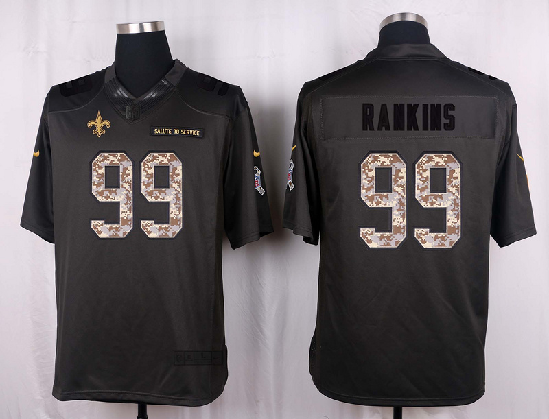 Nike Saints 99 Sheldon Rankins Anthracite Salute to Service Limited Jersey