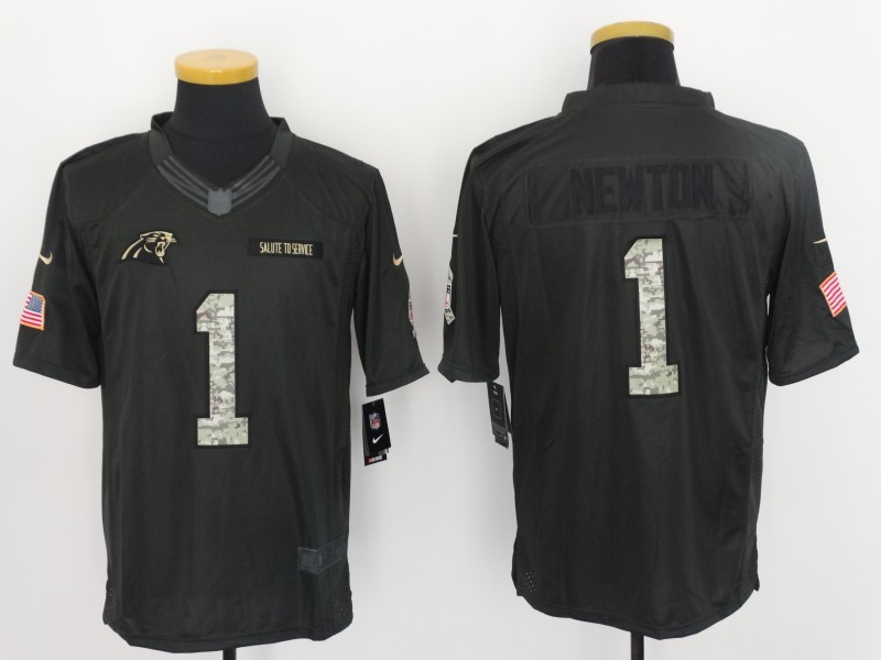 Nike Panthers 1 Cam Newton Anthracite Salute to Service Limited Jersey