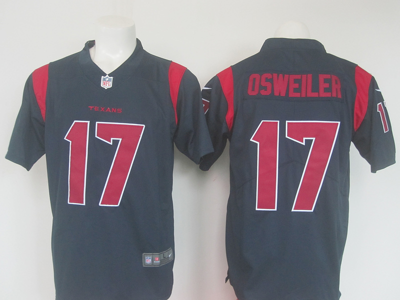 Nike Texans 17 Brock Osweiler Navy Youth Color Rush Limited Jersey