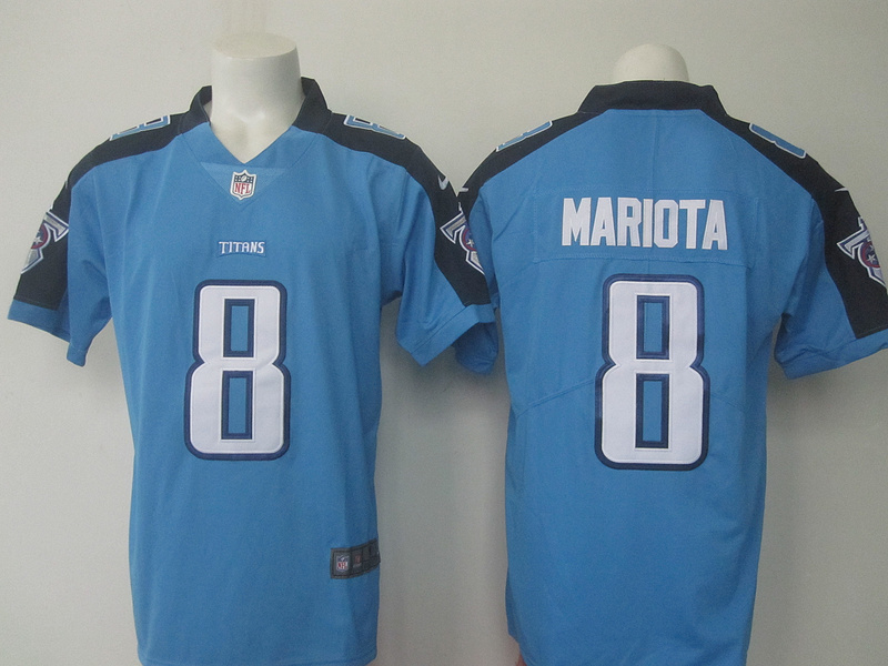 Nike Titans 8 Marcus Mariota Light Blue Youth Color Rush Limited Jersey