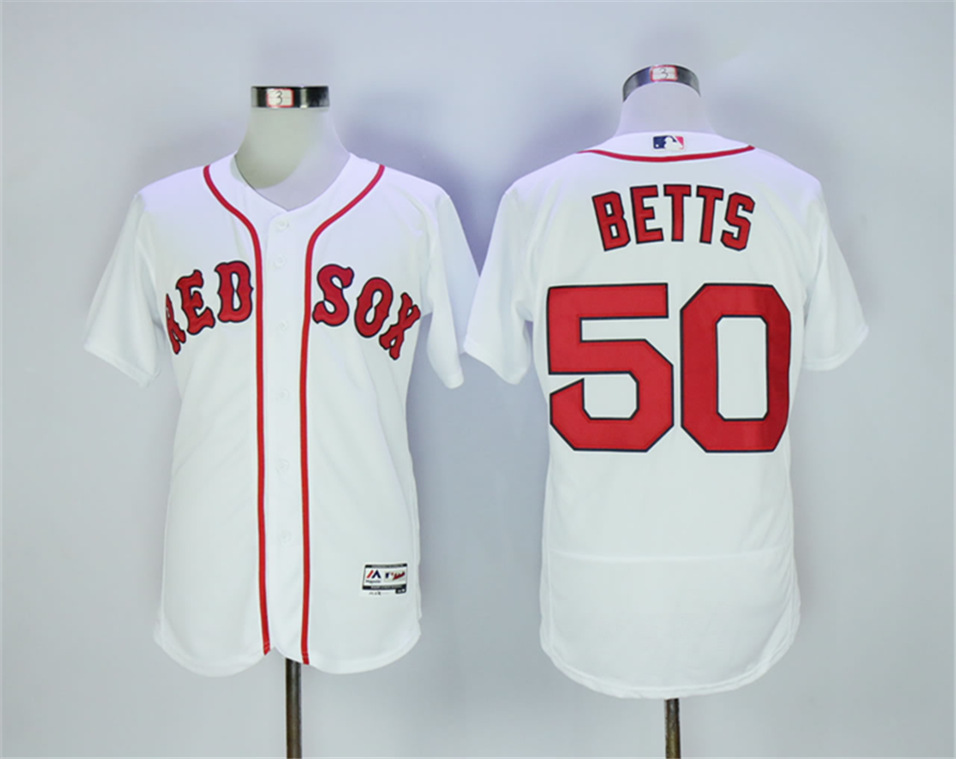 Red Sox 50 Mookie Betts White Flexbase Jersey