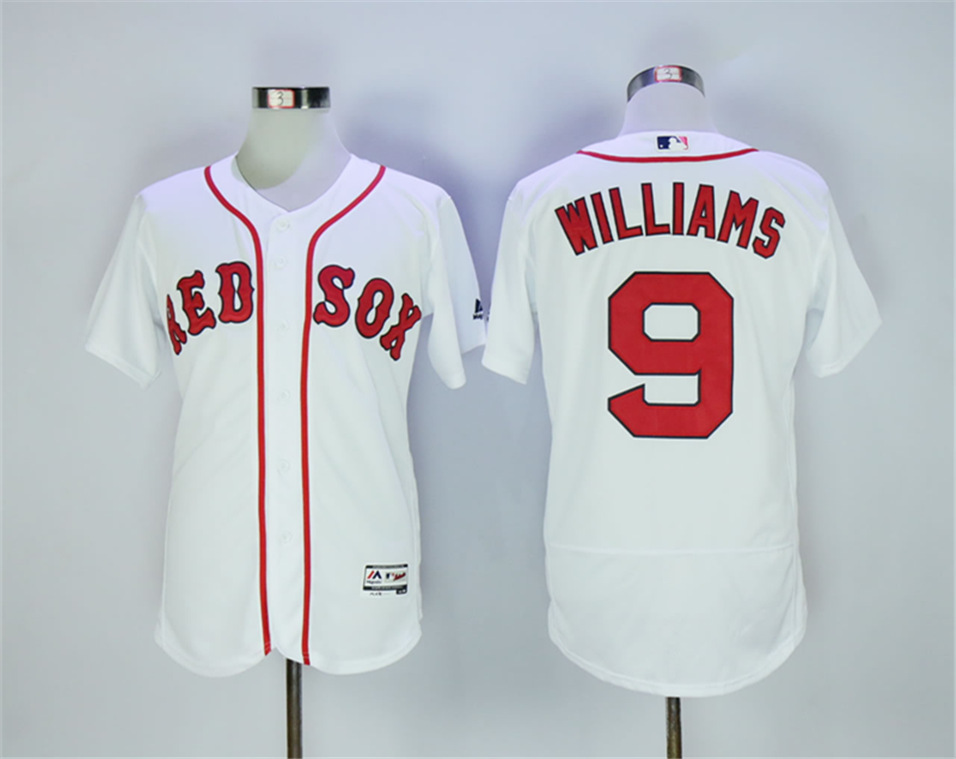 Red Sox 9 Ted Williams White Flexbase Jersey