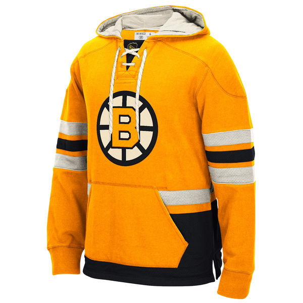 Boston Bruins Gold All Stitched Men's Hooded Sweatshirt