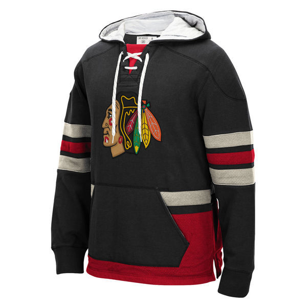 Chicago Blackhawks Black All Stitched Men's Hooded Sweatshirt2