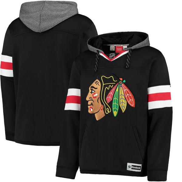 Chicago Blackhawks Black All Stitched Men's Hooded Sweatshirt22