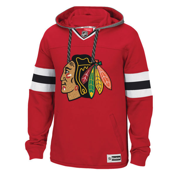 Chicago Blackhawks Red All Stitched Men's Hooded Sweatshirt3