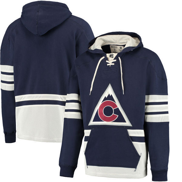 Colorado Avalanche Navy All Stitched Men's Hooded Sweatshirt