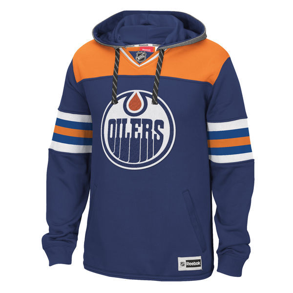 Edmonton Oilers Blue All Stitched Men's Hooded Sweatshirt