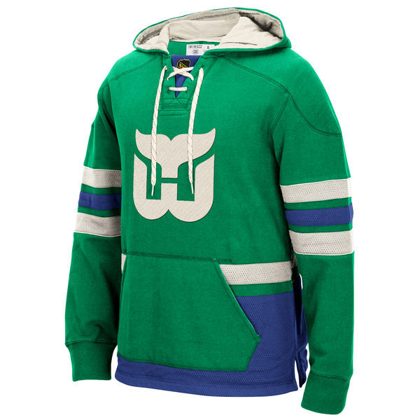 Hartford Whalers Green All Stitched Men's Hooded Sweatshirt