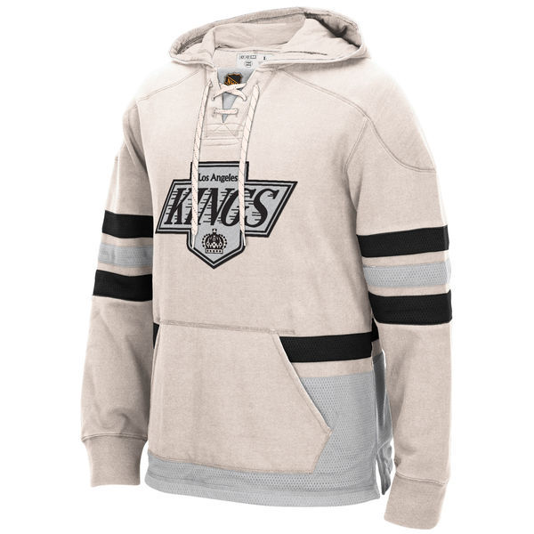 Los Angeles Kings Cream All Stitched Men's Hooded Sweatshirt