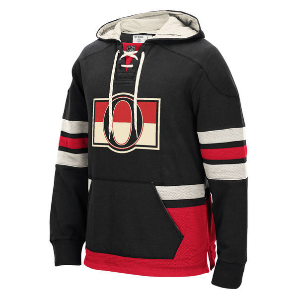 Ottawa Senators Black All Stitched Men's Hooded Sweatshirt2