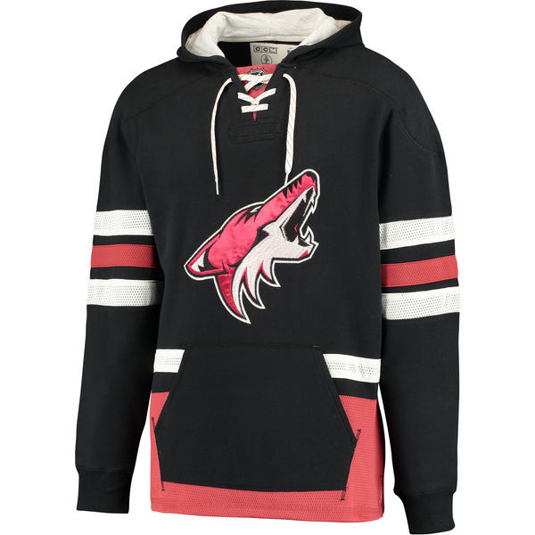 Phoenix Coyotes Black All Stitched Men's Hooded Sweatshirt