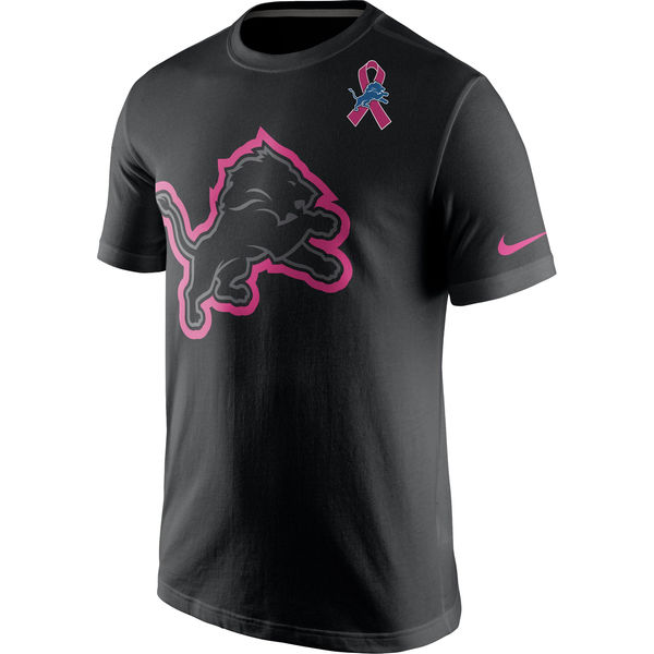 Detroit Lions Nike Breast Cancer Awareness Team Travel Performance T-Shirt Black