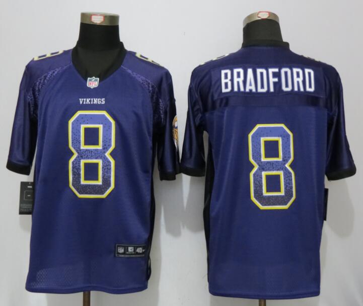 Nike Vikings 8 Sam Bradford Purple Drift Fashion Elite Jersey