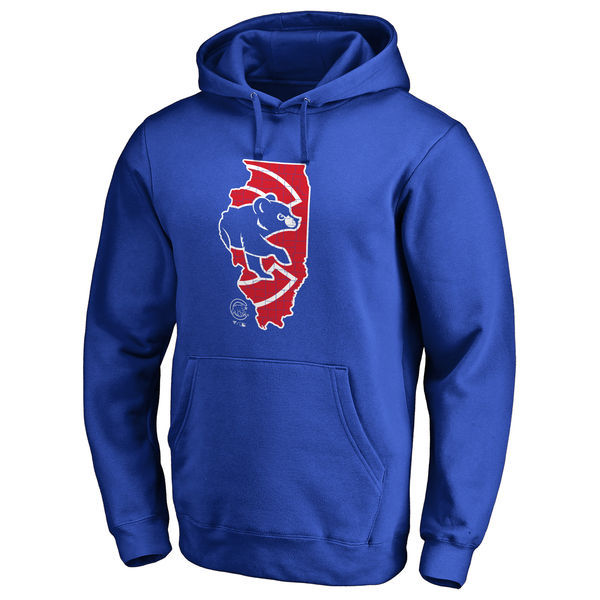 Chicago Cubs Royal Men's Pullover Hoodie8