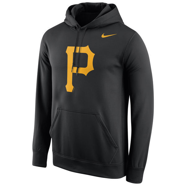 Pittsburgh Pirates Black Team Color Primary Logo Men's Pullover Hoodie