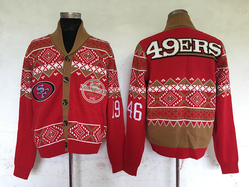 San Francisco 49ers NFL Adult Ugly Cardigan Sweater