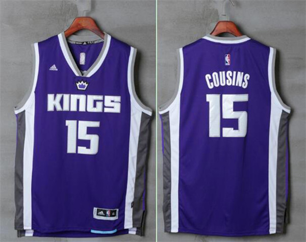 Kings 15 DeMarcus Cousins Purple Swingman Jersey