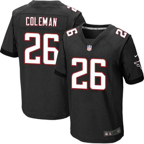 Nike Falcons 26 Tevin Coleman Black Elite Jersey