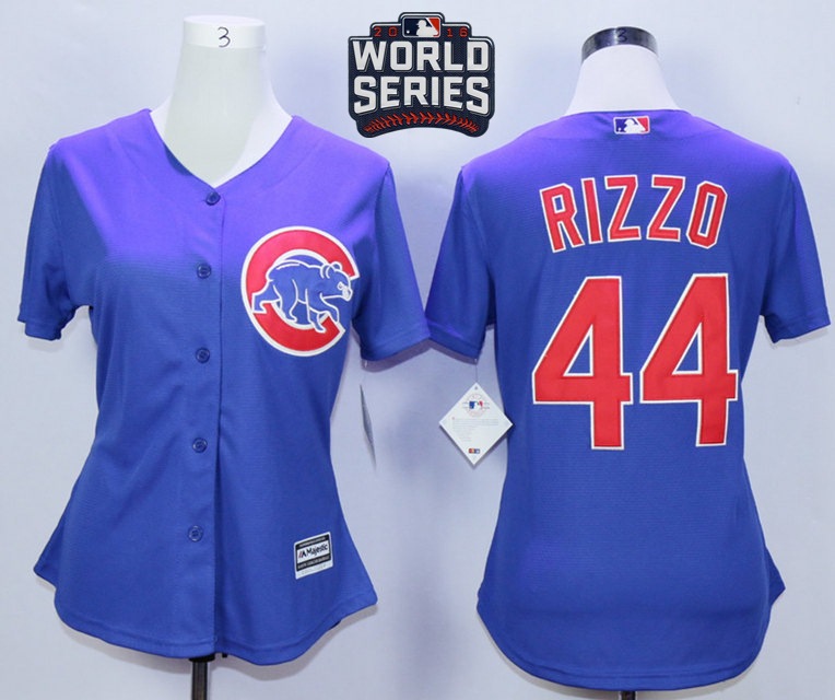 Cubs 44 Anthony Rizzo Royal 2016 World Series Women New Cool Base Jersey