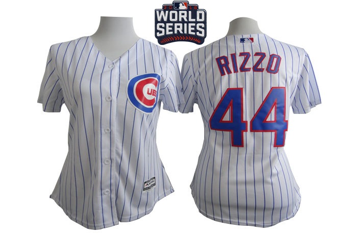 Cubs 44 Anthony Rizzo White 2016 World Series Women New Cool Base Jersey