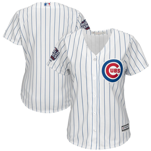 Cubs Blank White 2016 World Series Women New Cool Base Jersey