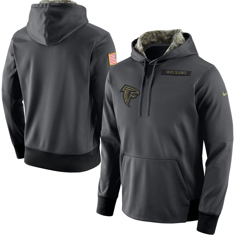 Nike Atlanta Falcons Anthracite Salute to Service Player Performance Hoodie