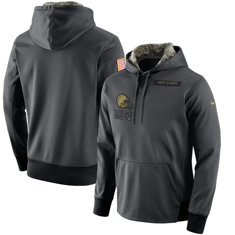Nike Cleveland Browns Anthracite Salute to Service Player Performance Hoodie