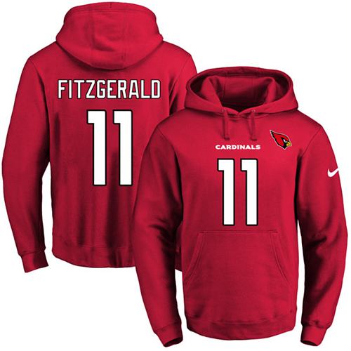 Nike Cardinals 11 Larry Fitzgerald Red Men's Pullover Hoodie