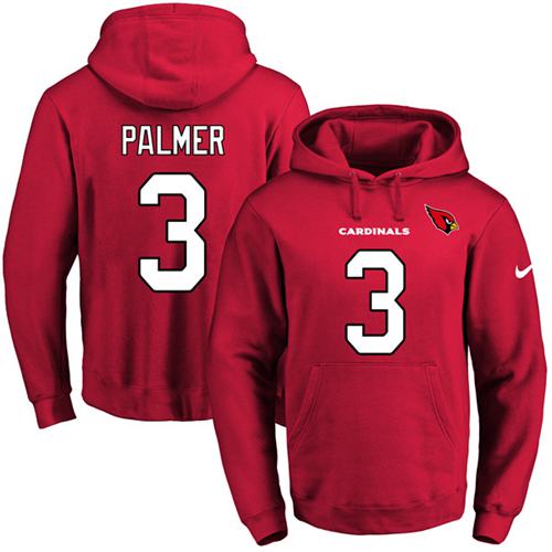 Nike Cardinals 3 Carson Palmer Red Men's Pullover Hoodie
