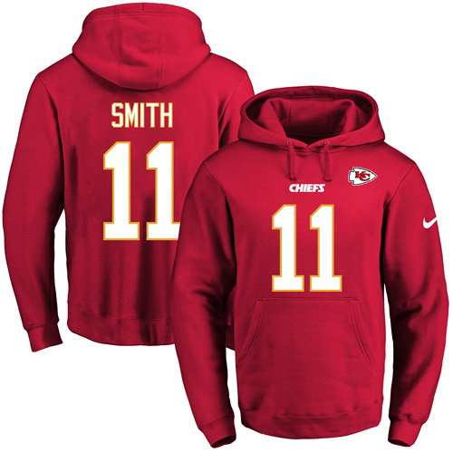 Nike Chiefs 11 Alex Smith Red Men's Pullover Hoodie