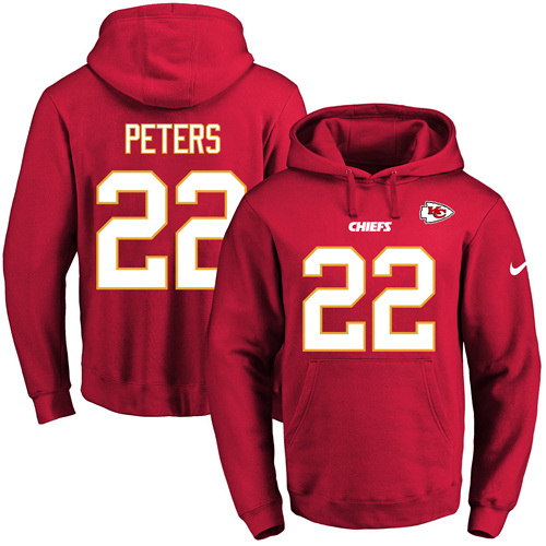 Nike Chiefs 22 Marcus Peters Red Men's Pullover Hoodie