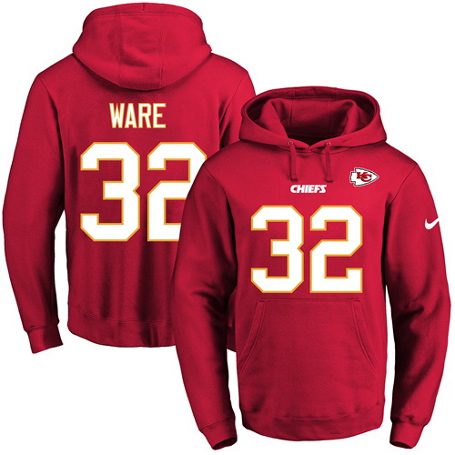 Nike Chiefs 32 Spencer Ware Red Men's Pullover Hoodie
