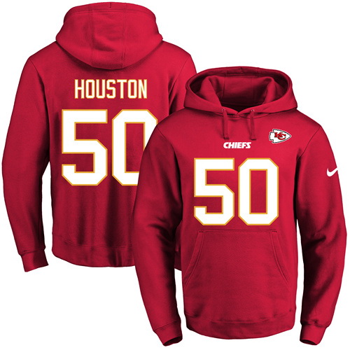 Nike Chiefs 50 Justin Houston Red Men's Pullover Hoodie