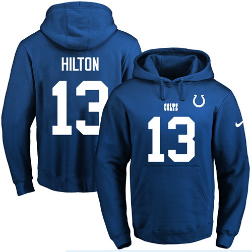 Nike Colts 13 T.Y. Hilton Blue Men's Pullover Hoodie