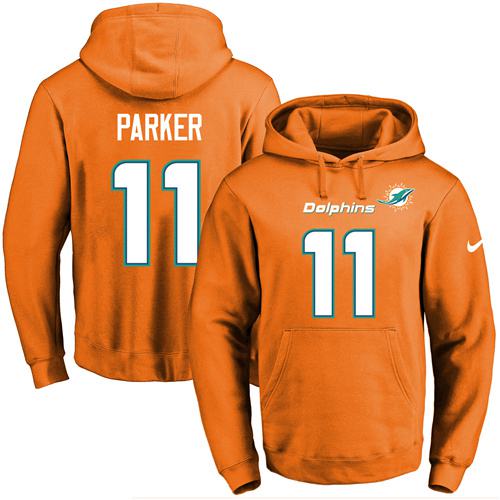 Nike Dolphins 11 DeVante Parker Orange Men's Pullover Hoodie