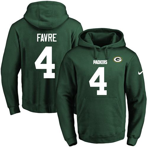 Nike Packers 4 Brett Favre Green Men's Pullover Hoodie