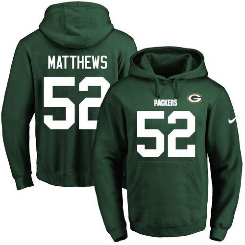 Nike Packers 52 Clay Matthews Green Men's Pullover Hoodie