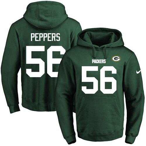 Nike Packers 56 Julius Peppers Green Men's Pullover Hoodie
