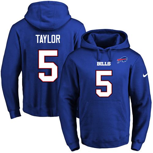 Nike Bills 5 Tyrod Taylor Blue Men's Pullover Hoodie