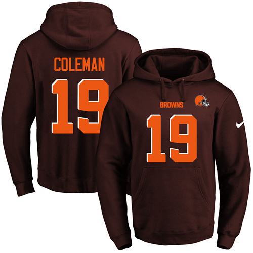Nike Browns 19 Corey Coleman Brown Men's Pullover Hoodie