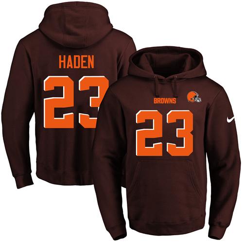 Nike Browns 23 Joe Haden Brown Men's Pullover Hoodie