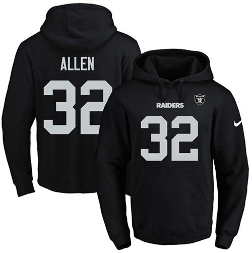 Nike Raiders 32 Marcus Allen Black Men's Pullover Hoodie