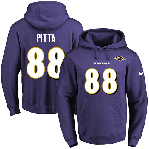 Nike Ravens 88 Dennis Pitta Purple Men's Pullover Hoodie