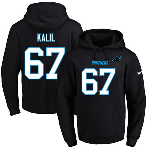 Nike Panthers 67 Ryan Kalil Black Men's Pullover Hoodie