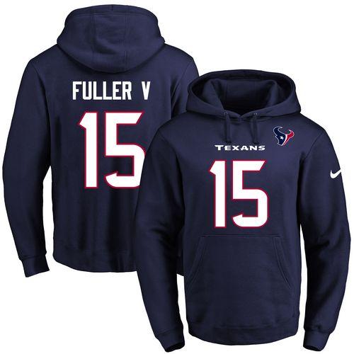 Nike Texans 15 Will Fuller V Navy Men's Pullover Hoodie