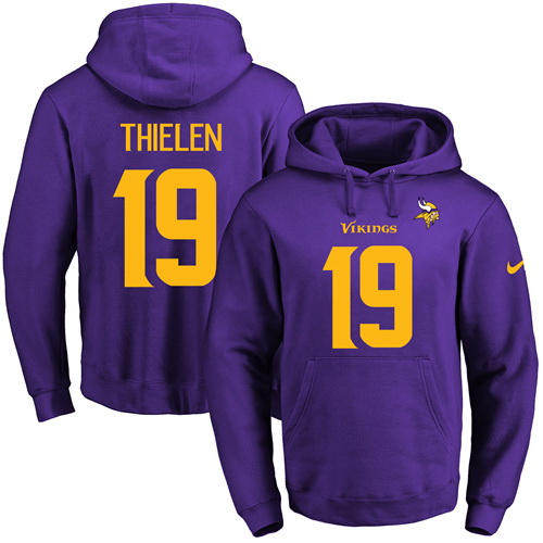 Nike Vikings 19 Adam Thielen Purple Men's Pullover Hoodie