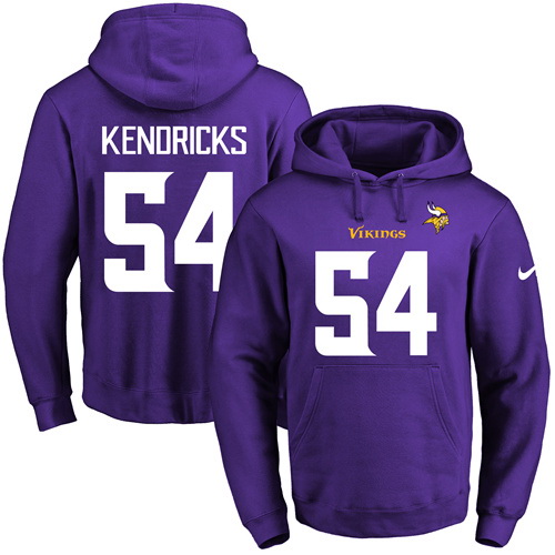 Nike Vikings 54 Eric Kendricks Purple Men's Pullover Hoodie2
