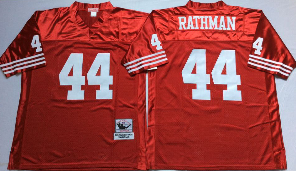 49ers 44 Tom Rathman Red Throwback Jersey